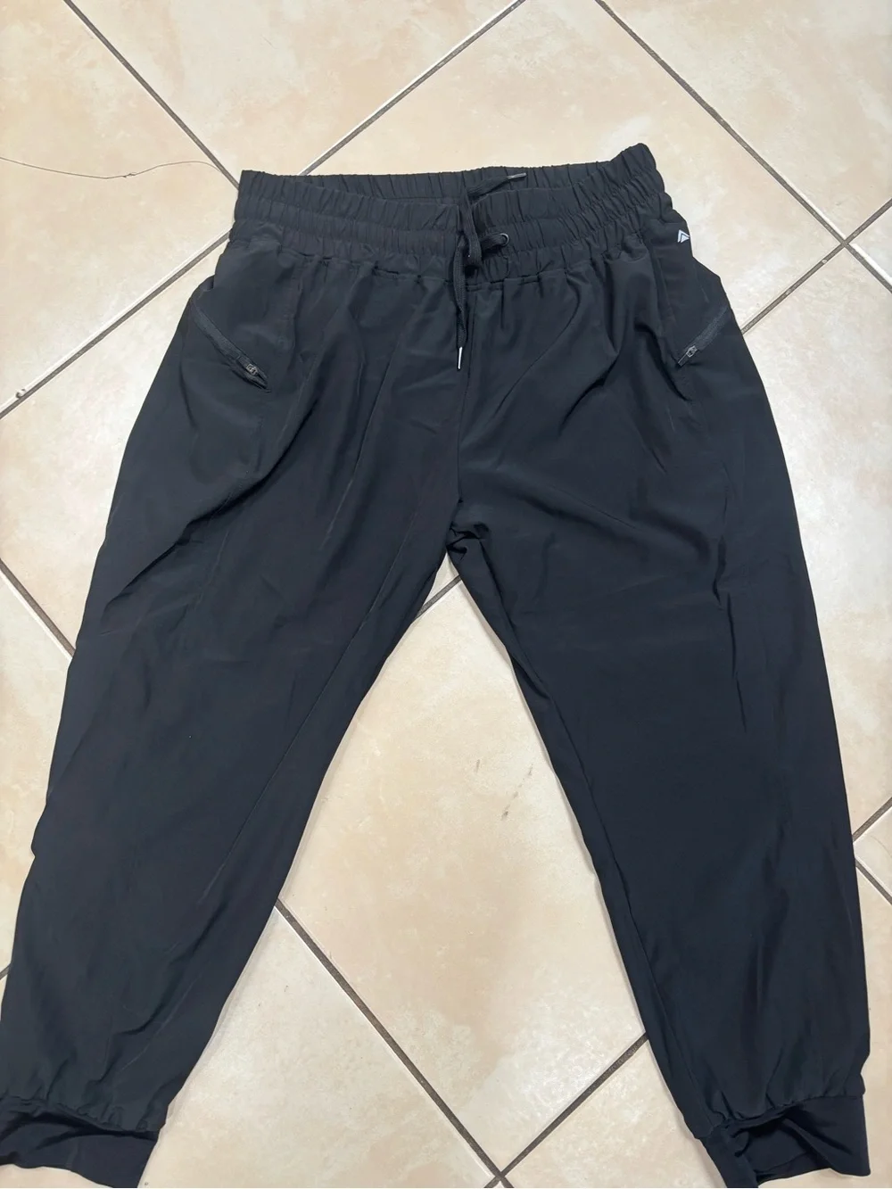 Men's Black Jogger Pants with Elastic Waist
